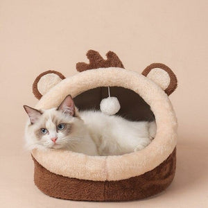 Pet Bed Dog House Winter Warm Sleeping Cage Soft Cozy Puppy Kennel for