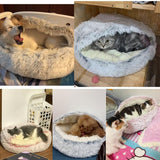 Hot Plush Round Cat Bed Cat Warm House Soft Long Plush Pet Dog Bed For