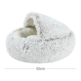 Hot Plush Round Cat Bed Cat Warm House Soft Long Plush Pet Dog Bed For