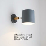 Nordic modern E27 LED wall lamp adjustable sconces light indoor