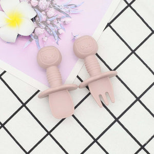 Baby Bear Pattern Complementary Food Training Lovely Silicone Spoon