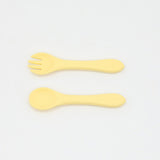 Baby Food Grade Complementary Food Training Silicone Spoon Fork Sets