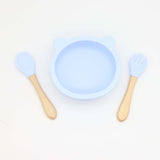 Baby Bear Shape Food Training Silicone Bowl With Spoon Tableware