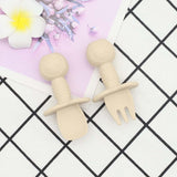 Baby Bear Pattern Complementary Food Training Lovely Silicone Spoon