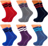 Women's Tennis Crew Socks, Extra Thin and Breathable, 6 Pairs, 85%