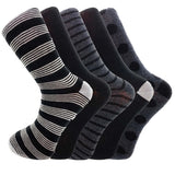 Men’s Cotton Crew Dress Socks 5 Pairs Business Casual Moisture-Wicking