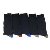 Men’s Cotton Crew Dress Socks 5 Pairs Business Casual Moisture-Wicking