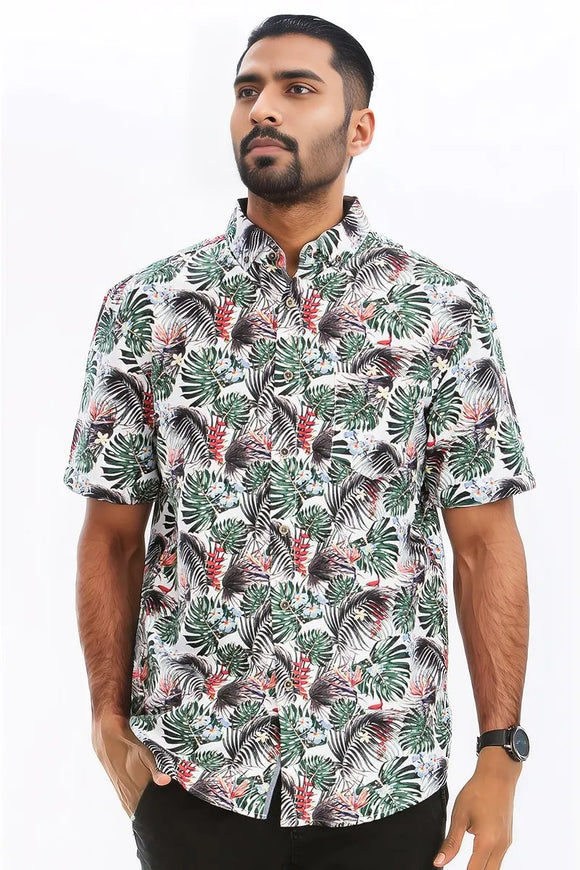 HAWAIIAN PRINT BUTTON DOWN SHIRT