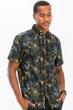 Hawaiian Print Button Down Shirt