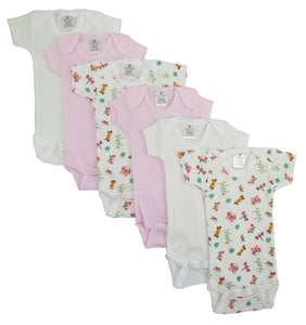 Bambini Preemie Girls Printed Short Sleeve 6 Pack