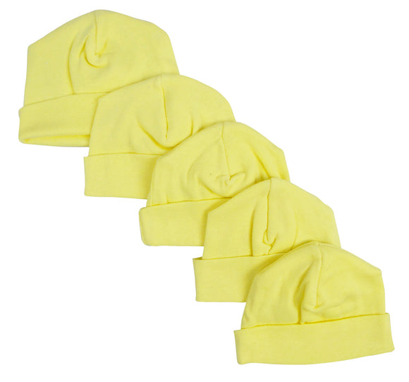 Bambini Yellow Baby Cap (Pack of 5)