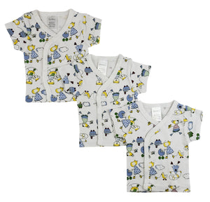 Bambini White Side Snap Short Sleeve Shirt - 3 Pack