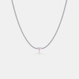 Inlaid Zircon Heart 925 Sterling Silver Necklace