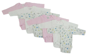 Girls' Long Sleeve Printed Onesie Variety 6 Pack