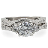 Rhodium Brass Ring with AAA Grade CZ  in Clear