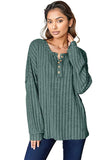 Basic Bae Full Size Ribbed Half Button Long Sleeve T-Shirt