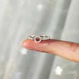 Inlaid Zircon Round Shape 925 Sterling Silver Ring