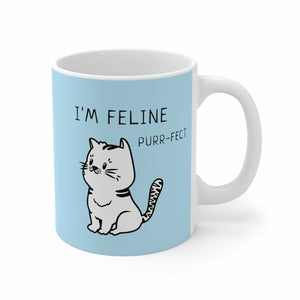 I'm Feline Purr-Fect Mug in Blue