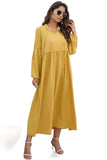 Ruched Tie Neck Balloon Sleeve Midi Dress