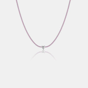 Heart Inlaid Zircon 925 Sterling Silver Necklace