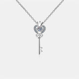 Key Shape Moissanite 925 Sterling Silver Necklace