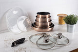 12-Pieces Cookware Set with Detached Ergonomic Handle
