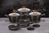 10-Piece Kitchen Cookware Set Black Rose Collection