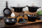 10-Piece Kitchen Cookware Set Black Rose Collection