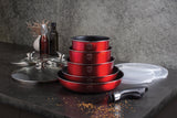 12-Pieces Cookware Set with Detached Ergonomic Handle