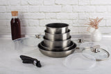 12-Pieces Cookware Set with Detached Ergonomic Handle