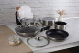 12-Pieces Cookware Set with Detached Ergonomic Handle
