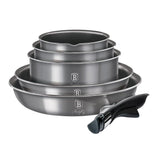 12-Pieces Cookware Set w/ Detached Ergonomic Handle Moonlight