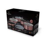 12-Pieces Cookware Set w/ Detached Ergonomic Handle I-Rose Collection