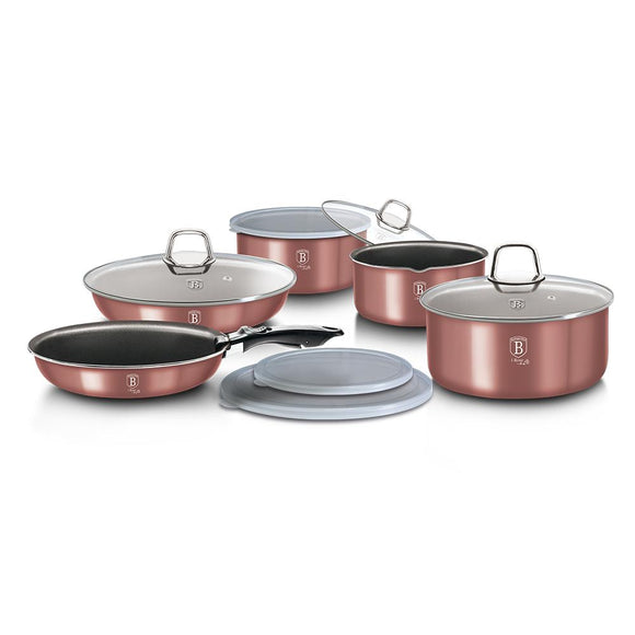 12-Pieces Cookware Set w/ Detached Ergonomic Handle I-Rose Collection