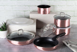 12-Pieces Cookware Set w/ Detached Ergonomic Handle I-Rose Collection