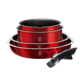 9-Pieces Cookware Set with Detached Ergonomic Handle