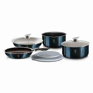 9-Pieces Cookware Set with Detached Ergonomic Handle