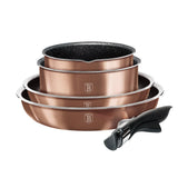 9-Pieces Cookware Set with Detached Ergonomic Handle