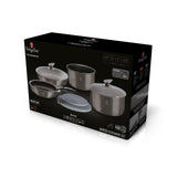 9-Pieces Cookware Set w/ Detached Ergonomic Handle Carbon Collection