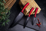 17-Piece Kitchen Cookware Set Burgundy Collection