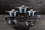 17-Piece Kitchen Cookware Set Aquamarine Collection