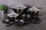 13-Piece Kitchen Cookware Set Black Collection