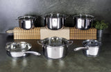 12-Pieces Stainless Steel Cookware Set Steel Collection