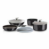 9-Pieces Cookware Set with Detached Ergonomic Handle