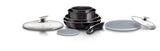 9-Pieces Cookware Set with Detached Ergonomic Handle