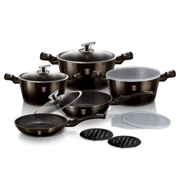 13-Piece Kitchen Cookware Set Black Collection