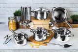 17-Piece Jumbo Stainless Steel Cookware Set Blauman Collection