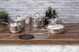 13-Piece Stainless Steel w/ Copper Cookware Set