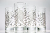 Metallic Silver Peacock Feather Glasses