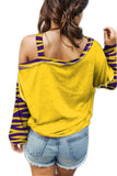 Tiger Graphic Asymmetrical Neck Long Sleeve T-Shirt